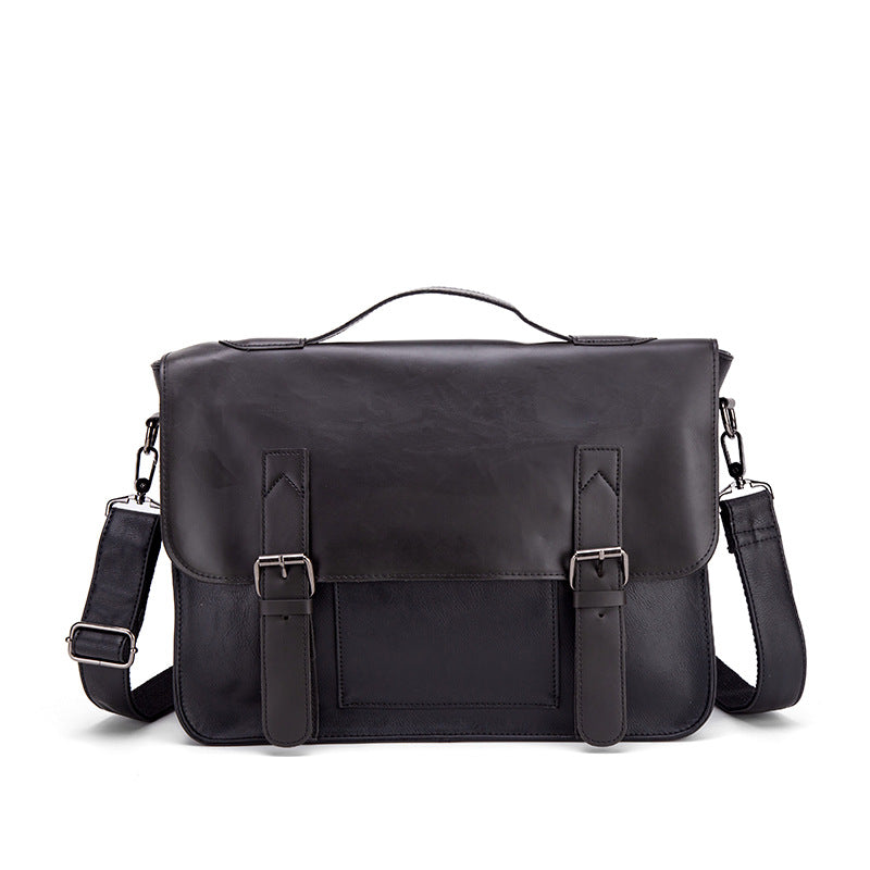 Vintage Faux Leather Messenger Bag