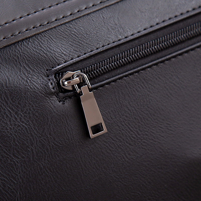 Vintage Faux Leather Messenger Bag