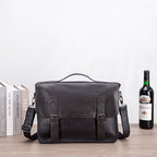 Vintage Faux Leather Messenger Bag